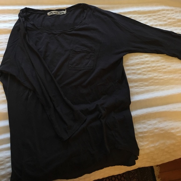 Michael Stars Grey Black T-shirt sz M - Picture 2 of 2